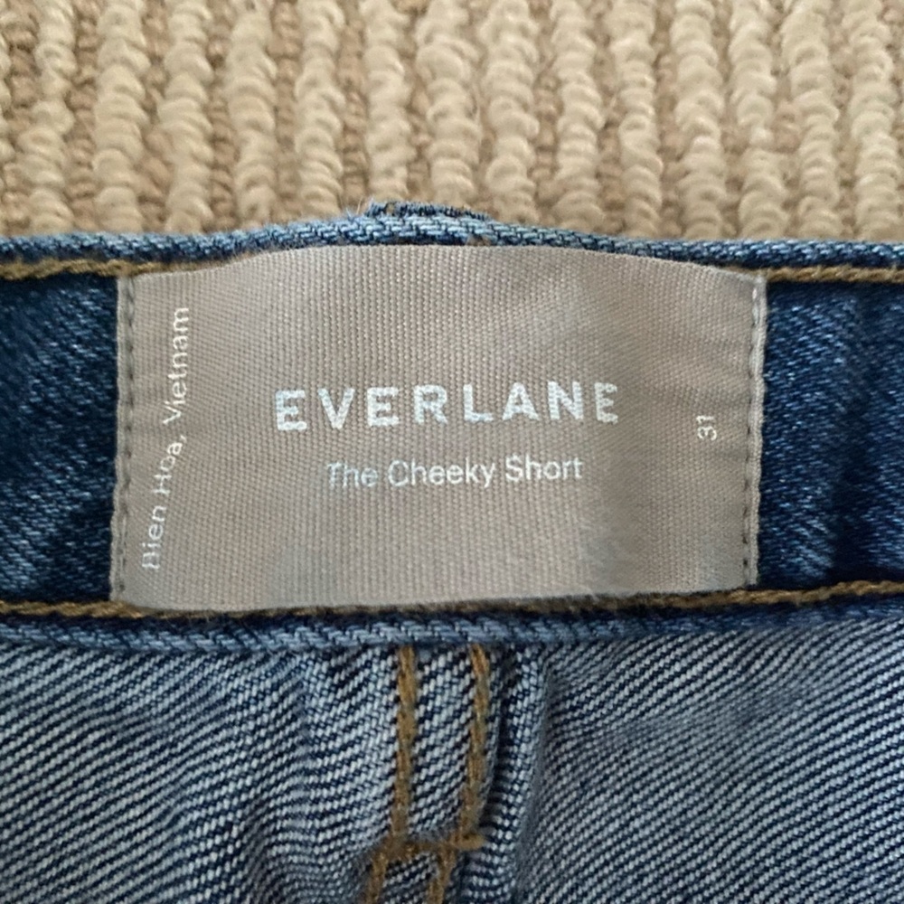 Everlane distressed jean shorts denim cutoff festival beach size 31 “The Cheeky” - Picture 2 of 5